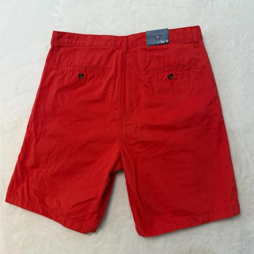Saddlebred Mens Size 34 Bermuda Shorts Light Red Casual Pockets